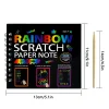 Rainbow Scratch Paper Note Children's Art Book Black DIY Rainbow Art Paper Card Neon Scratch Book with Wood Stick - Image 5