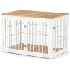 Rustic Heavy Duty Dog Crate Furniture for Extra Large Dogs, Decorative Pet House End Table, Wooden Cage Kennel Furniture Indoor,
