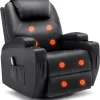 Recliner Chair, Rocking Chair with Massage and Heat, 360° Swivel Recliner Chairs for Adults, Rocker Manual Recliner - Image 7