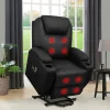 Power Lift Recliner Chair PU Leather with Massage for Elderly Ergonomic Lounge Chair Classic Single Sofa, Christmas Gift