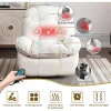 Rocking Swivel Glider Recliner Chair with Heat, White Power, USB and Type-C Charging - Image 4