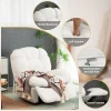 Rocking Swivel Glider Recliner Chair with Heat, White Power, USB and Type-C Charging - Image 6