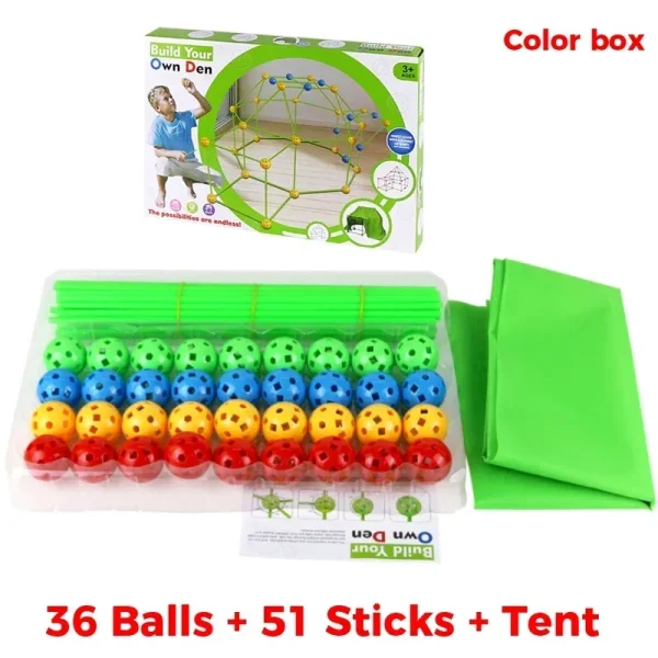 Kids Construction Toys Fort Tent Building Kits DIY 3D Play Tent House Sticks Design Building Tools Assemble Toys Children Gifts - Image 9