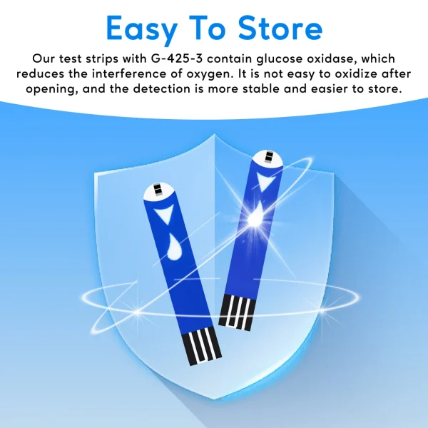 Blood Glucose Meter Glucometer Full Set Glucose Test Strips Medical Diabetes Blood Sugar Monitor bioland G-425-3 Complete Kit - Image 5