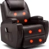 Recliner Chair, Rocking Chair with Massage and Heat, 360° Swivel Recliner Chairs for Adults, Rocker Manual Recliner - Image 9
