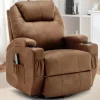 Recliner Chair, Rocking Chair with Massage and Heat, 360° Swivel Recliner Chairs for Adults, Rocker Manual Recliner - Image 10