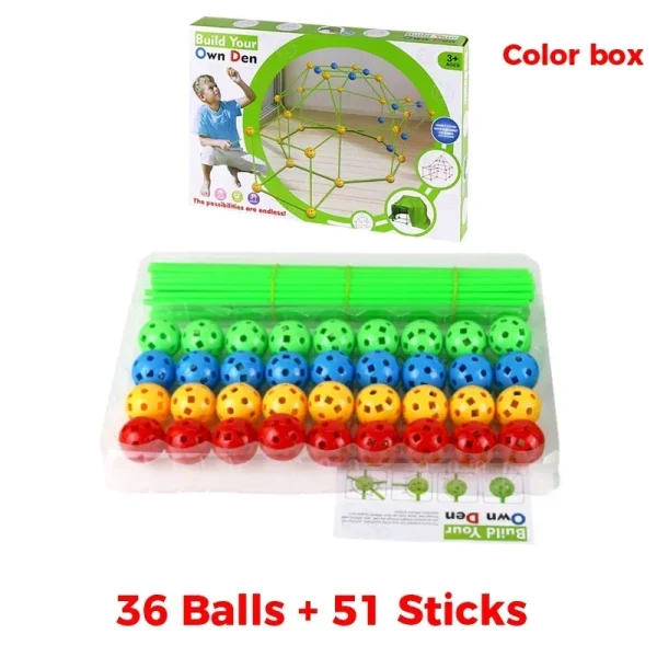 Kids Construction Toys Fort Tent Building Kits DIY 3D Play Tent House Sticks Design Building Tools Assemble Toys Children Gifts - Image 10