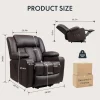 Power Lift Recliner Chair for Elderly, Electric Leather Lift Recliner Chair w/Massage & Heat, Cup Holders, Lift R - Image 3