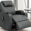 Recliner Chair, Rocking Chair with Massage and Heat, 360° Swivel Recliner Chairs for Adults, Rocker Manual Recliner - Image 8