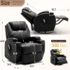 Recliner Chair, Rocking Chair with Massage and Heat, 360° Swivel Recliner Chairs for Adults, Rocker Manual Recliner - Image 2