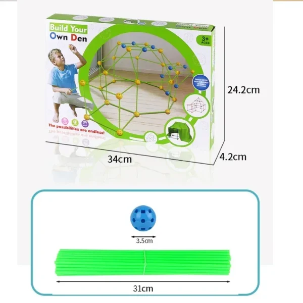 Kids Construction Toys Fort Tent Building Kits DIY 3D Play Tent House Sticks Design Building Tools Assemble Toys Children Gifts - Image 6