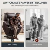 Power Lift Recliner Chair for Elderly, Electric Leather Lift Recliner Chair w/Massage & Heat, Cup Holders, Lift R - Image 5