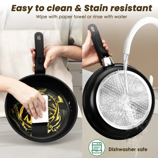 20-piece Pots And Pans Set, KIKCOIN Non-stick Ceramic Cookware Set With Removable Handles. Space-saving, Oven, Dishwasher - Image 5