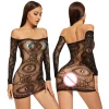 New Sexy Lingerie Female Erotic Sexy Woman Full Body Stockings Perspective Temptation Hollow Breast Open Mesh Teddy Bodysuits - Image 17