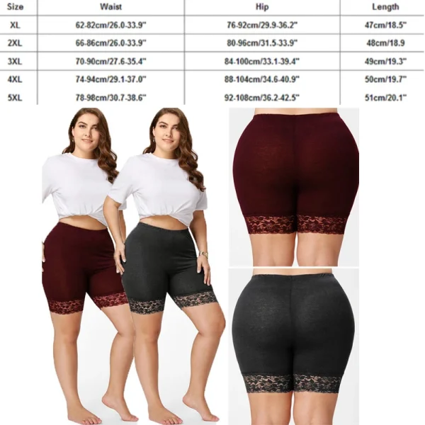 Plus Size Safety Shorts Women Black Lace High Stretch Safety Pants Ladies Casual Seamless Under Shorts XXXXL XXL  XXXL Workout - Image 10
