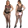 New Sexy Lingerie Female Erotic Sexy Woman Full Body Stockings Perspective Temptation Hollow Breast Open Mesh Teddy Bodysuits - Image 9