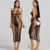 New Sexy Lingerie Female Erotic Sexy Woman Full Body Stockings Perspective Temptation Hollow Breast Open Mesh Teddy Bodysuits - Image 11