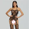 New Sexy Lingerie Female Erotic Sexy Woman Full Body Stockings Perspective Temptation Hollow Breast Open Mesh Teddy Bodysuits - Image 3