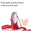 Girls Ballerina Ballet Pointe Shoes Pink Red Women Satin Canvas Ballet Shoes For Dancing - Image 15