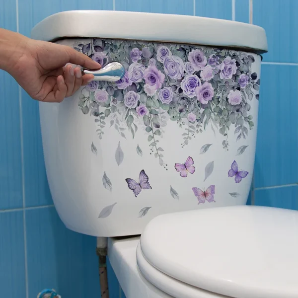 Green Plant Leaves Wall Sticker Bathroom Toilet Sticker WC Self Adhesive Mural Beautify Flower Home Decoration Decals bathroom - Image 7