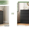 5 Drawer Dresser, Dresser Modern Dresser for TV Stand, Double Dresser Wide Storage Chests of Drawer with Door, Deep Drawers - Image 13