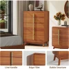 Mid Century Modern Dresser,5 Drawer Dresser with Storage,Chest of Drawers with Metal Handle,Large Wooden Drawer Organizer - Image 4