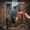 USA Stock 15HP Mini Excavator 1 Ton Crawler Excavator with Enclosed Cab Samll Digger Door to Door Delivery - Image 3
