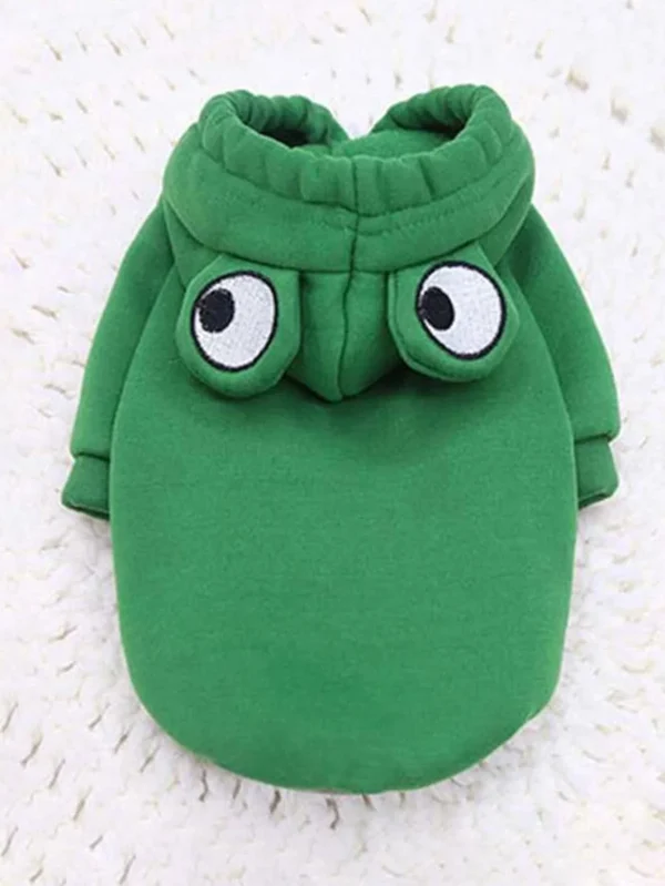 1PC Cute Frog Pet Sweater for Small and Medium Dogs - Green Dog Hoodie with Fun Design - Keep Your Pup Cozy and Stylish - Image 2