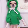 1PC Cute Frog Pet Sweater for Small and Medium Dogs - Green Dog Hoodie with Fun Design - Keep Your Pup Cozy and Stylish - Image 4