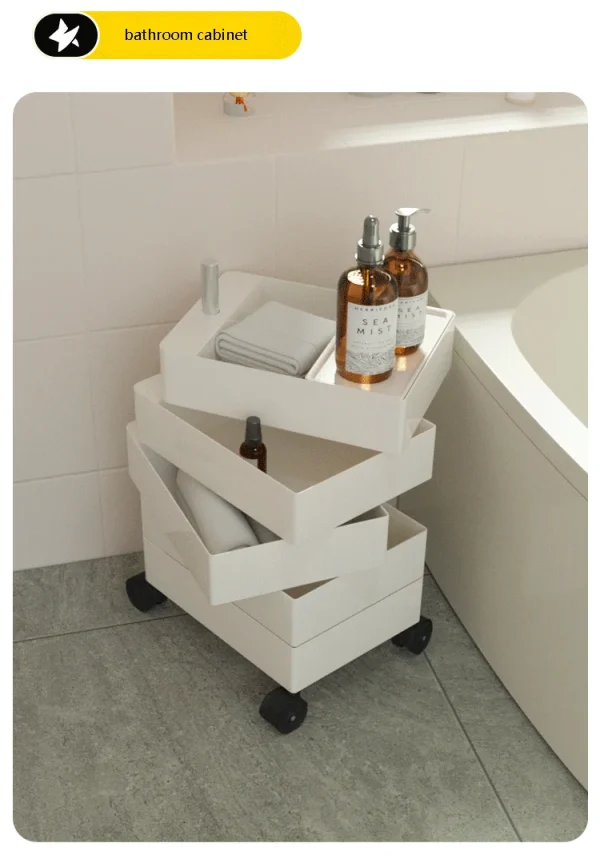 trolley organizer Storage cabinet for multiple purpose bedroom plastic nightstand drawers Dressing table Living room cabinet - Image 18