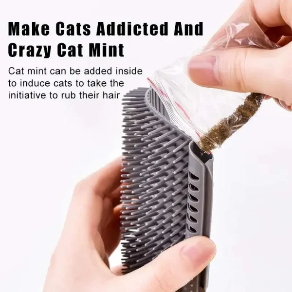 Cat Brush Comb Cat Toy with Catnip Cat Wall Brush Corner Cat Massage Self Groomer Comb Brush Cat Rubs with A Tickling Comb - Image 9