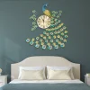 Luxury Peacock Wall Clock Metal 3D Art Decoration Wall Clock 8.26Inch Silent Quartz Scanning Movement Dining Room Decor - Image 2