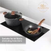 Induction Cookware Set-17 Piece Non-Stick Cooking Pan Set, Black Granite Pots And Pans Set - Image 2