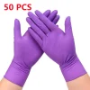 20/50PCS Disposable Nitrile Gloves Purple Powder-Free Rubber Hand Work Gloves for Mechanic Kitchen Beauty Household Cleaning - Image 8
