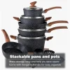 Induction Cookware Sets - 12 Piece Cooking Pan Set, Granite Nonstick Pots and Pans Set - Image 6