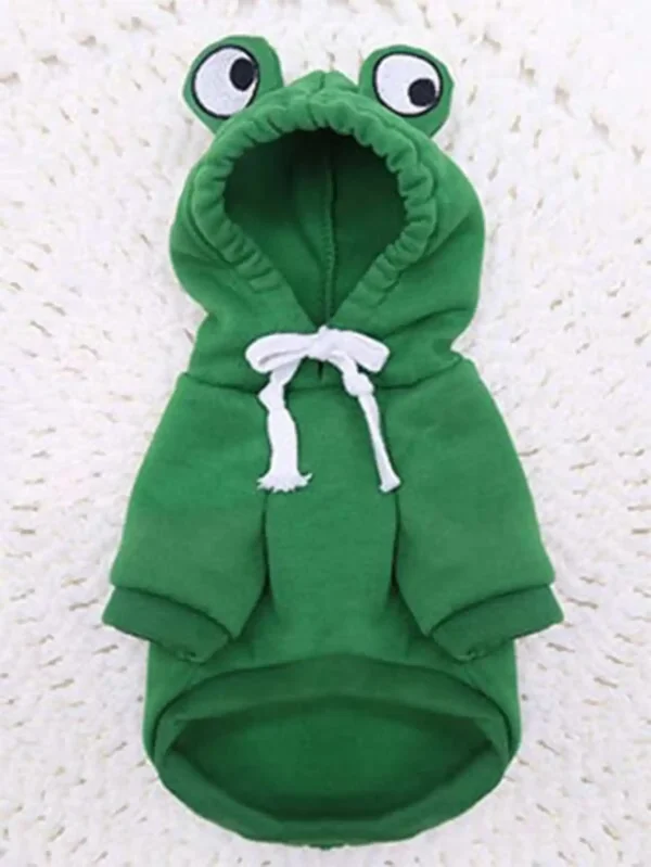 1PC Cute Frog Pet Sweater for Small and Medium Dogs - Green Dog Hoodie with Fun Design - Keep Your Pup Cozy and Stylish - Image 7