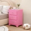 PK93 INS Home Storage Cabinet, Sofa Side Table, Pink Bedside Dresser, Multi-Layer Chest of Drawers, Sturdy Solid Wood - Image 9