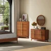 Mid Century Modern Dresser,5 Drawer Dresser with Storage,Chest of Drawers with Metal Handle,Large Wooden Drawer Organizer - Image 6