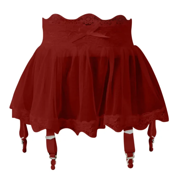 Women's Sexy Garter Lingeries Lace Transparent Underwear High Waist Belt Bandage Mini Skirt Crotchless Erotic Babydoll Costumes - Image 5