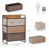 4-Drawer Dresser Storage Tower Sturdy Steel Frame Wood Top for Bedroom Hallway - Image 2