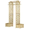 7.5' Wooden Wedding Arch, Garden Arch Arbor for Climbing Plants & Trellis Design, Great for Vines, or as Balloon Decoration - Image 10