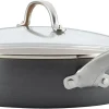 Home Collection Hard Anodized Nonstick Cookware Pots and Pans Set 9 Piece Charcoal Gray - Image 8