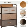 4-Drawer Dresser Storage Tower Sturdy Steel Frame Wood Top for Bedroom Hallway - Image 5