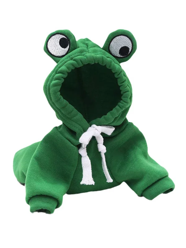 1PC Cute Frog Pet Sweater for Small and Medium Dogs - Green Dog Hoodie with Fun Design - Keep Your Pup Cozy and Stylish - Image 5