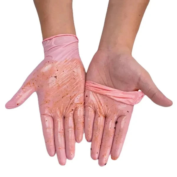 50PCS Pink Nitrile Gloves Disposable Powder Free Household Cleaning Gloves for Kitchen Gardening Working Dishwashing Industrial - Image 5