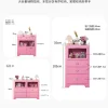 PK93 INS Home Storage Cabinet, Sofa Side Table, Pink Bedside Dresser, Multi-Layer Chest of Drawers, Sturdy Solid Wood - Image 12