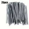 25Pcs/Pack Garden Peg Silver Metal U-Shape Garden Staple Garden Ground Nail Film Fixed Pegs Gardening Fixing Tools Film Peg - Image 7