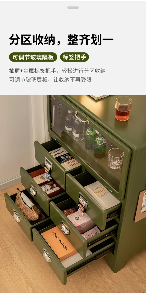 Vintage Chest of Drawers Locker Home Living Room Sideboard Cabinet Bedroom Storage Cabinet Metal Chest of Drawer furniture - Image 20