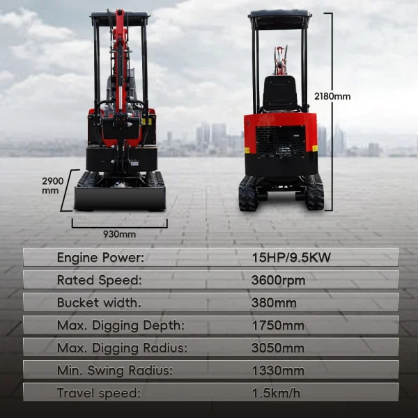 USA STOCK 1 Ton Mini Excavator Agricultural Hydraulic Small Excavators 1000 kg with Crawler Digger Door to Door Delivery - Image 6
