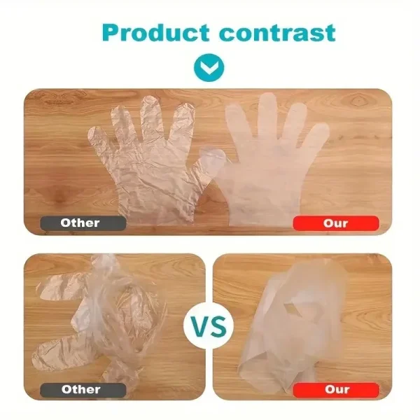 100PcsTPE Disposable Gloves Latex Free Transparent Waterproof Gloves DIY Hair Dyeing Household Kitchen Cleaning Tool - Image 10